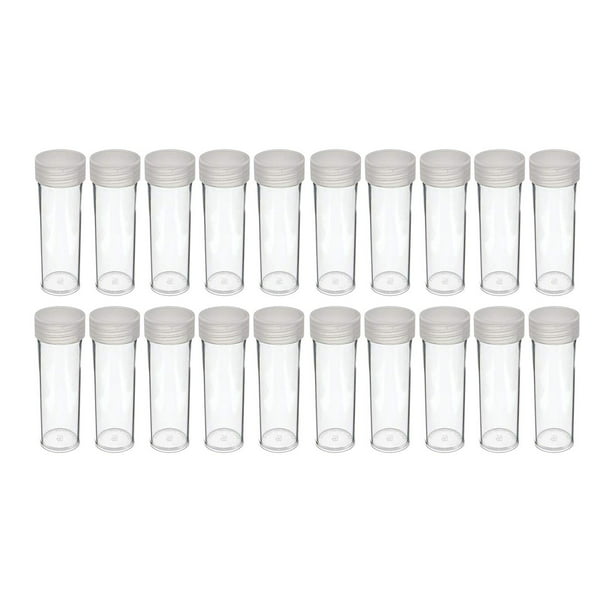 Edgar Marcus Brand Round Clear Plastic Size Coin Storage Tube Holders with Screw on Lid 5 Nickel 